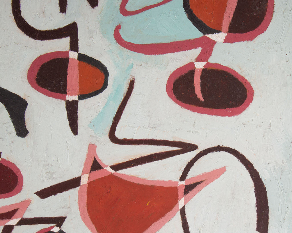 Beni E. Kosh Signed 1965 “Jeu Onze” Abstract Oil on Board Painting
