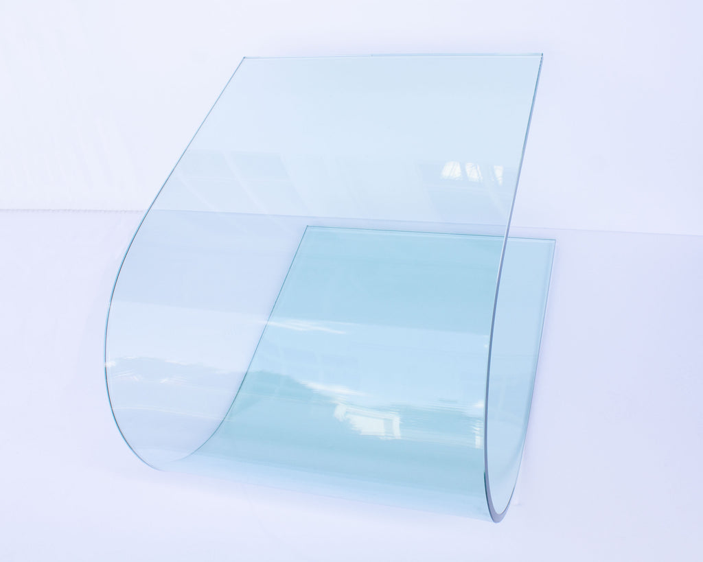 Modernist Curved Glass Side Table