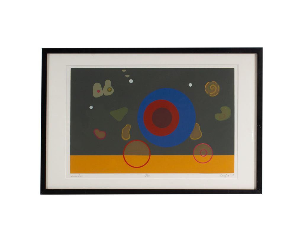Thelma Confer Signed 1975 “Amoeba” Limited Edition Abstract Serigraph Print