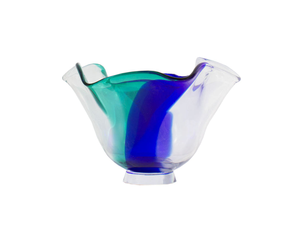 Lars Hellsten Orrefors Sweden Glass Ruffle Bowl