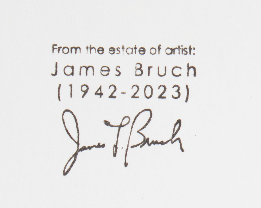 James Bruch 1960s Charcoal Portrait Drawing