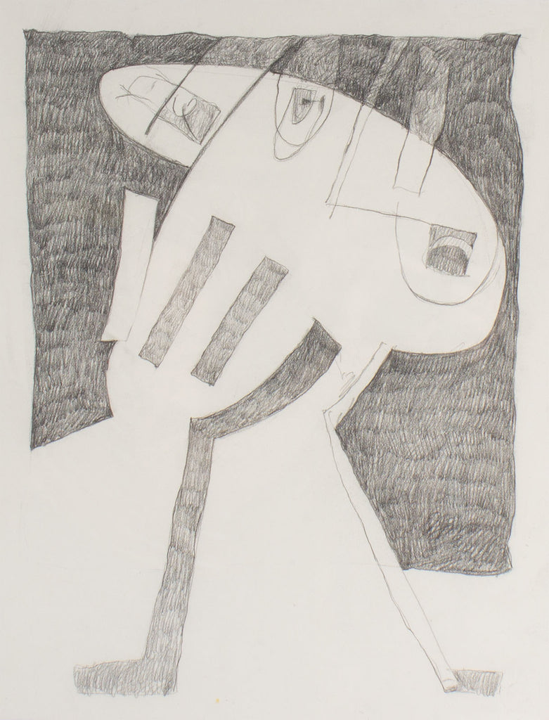 James L. Bruch Abstract Charcoal Drawing