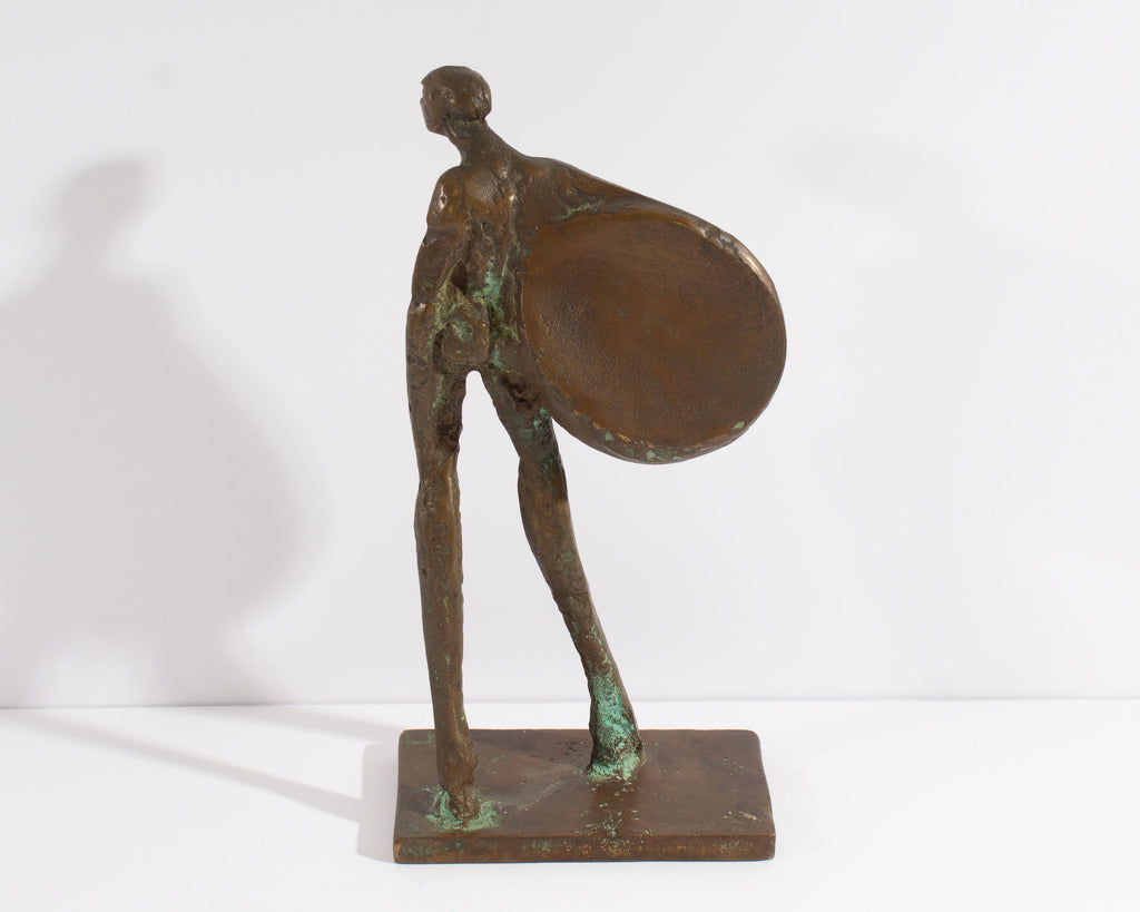 Theodore Gall Signed 1976 Abstract Bronze Sculpture of a Nude Figure