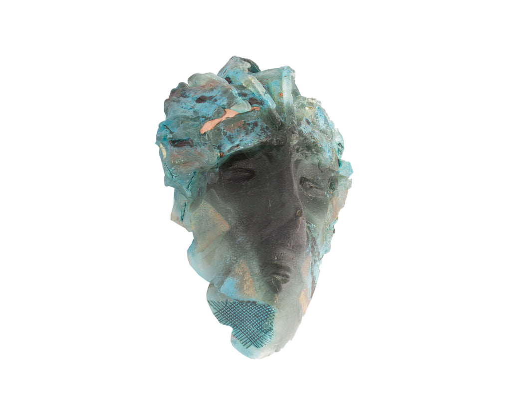 Diane Ferland Signed Art Glass Face Sculpture