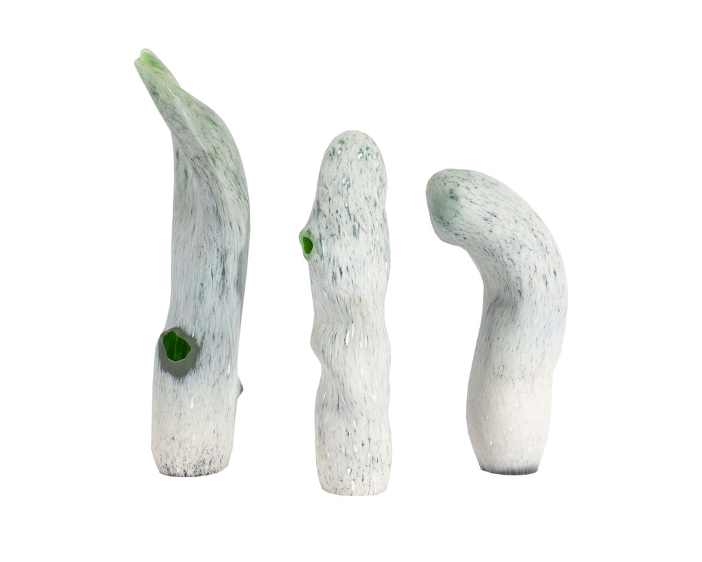 Katherine Garrity Signed Biomorphic Art Glass Sculptures