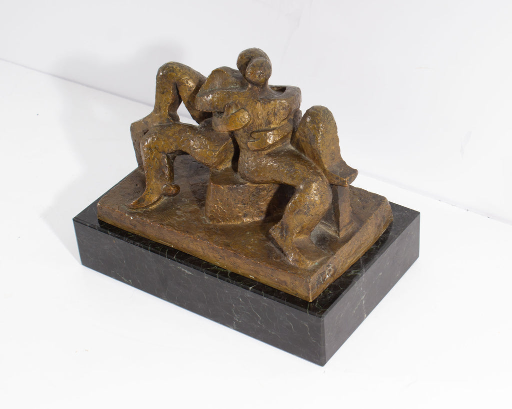 Andre Beaudin “Lovers” Limited Edition Cubist Style Bronze Sculpture