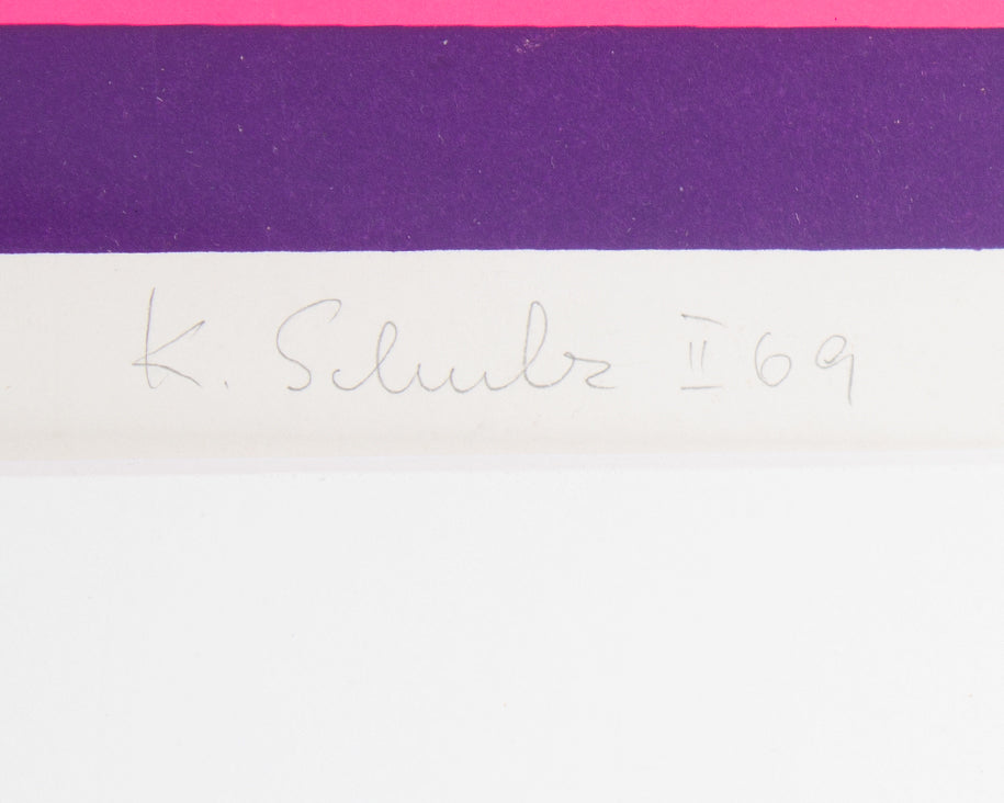 Konrad Schulz Signed 1969 Op Art Serigraph