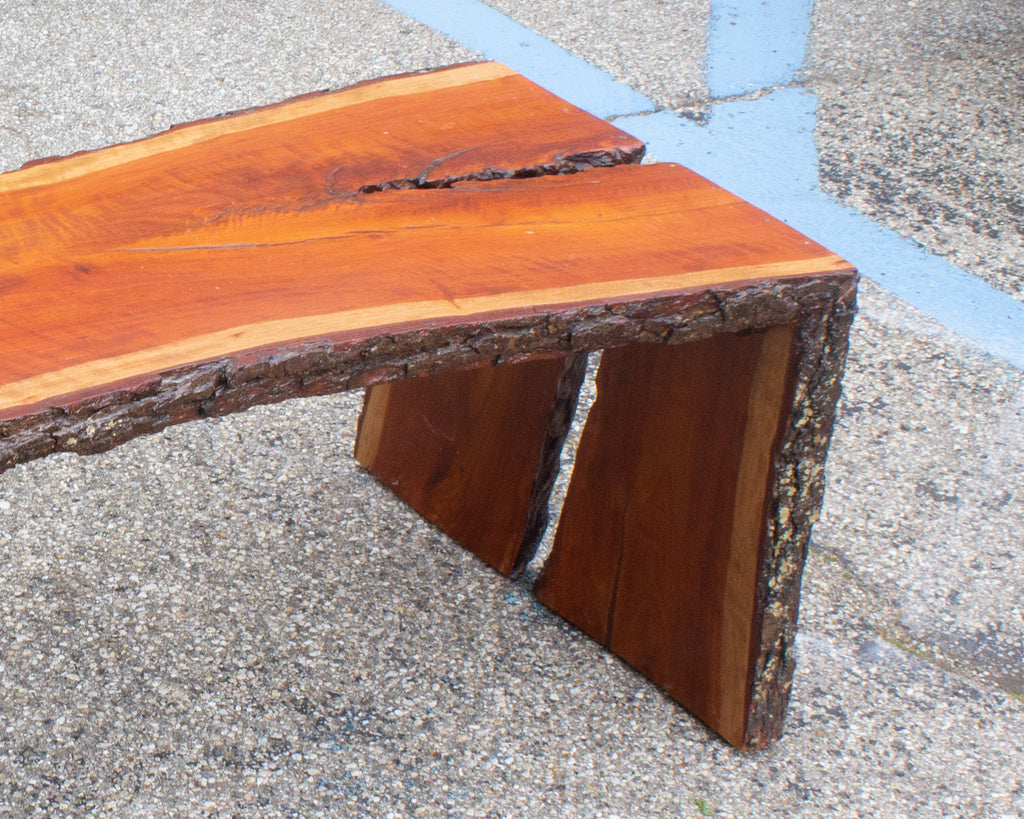 Live Edge Wooden Waterfall Bench