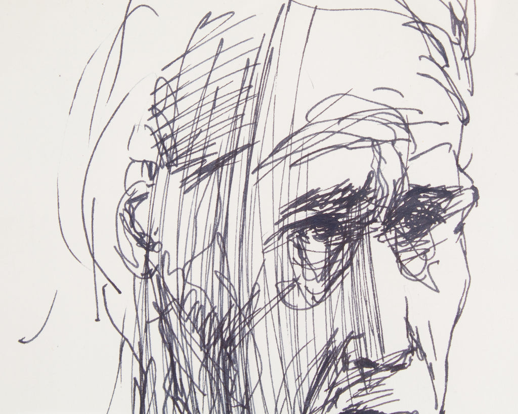 James L. Bruch Abstract Ink Portrait Drawing