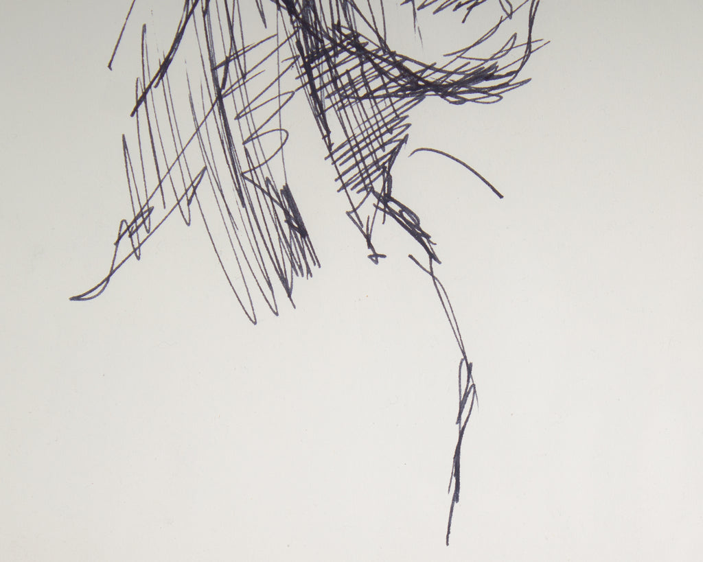 James L. Bruch Abstract Ink Portrait Drawing