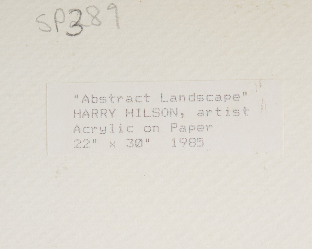 Harry Hilson Signed 1985 “Abstract Landscape” Mixed Media Painting