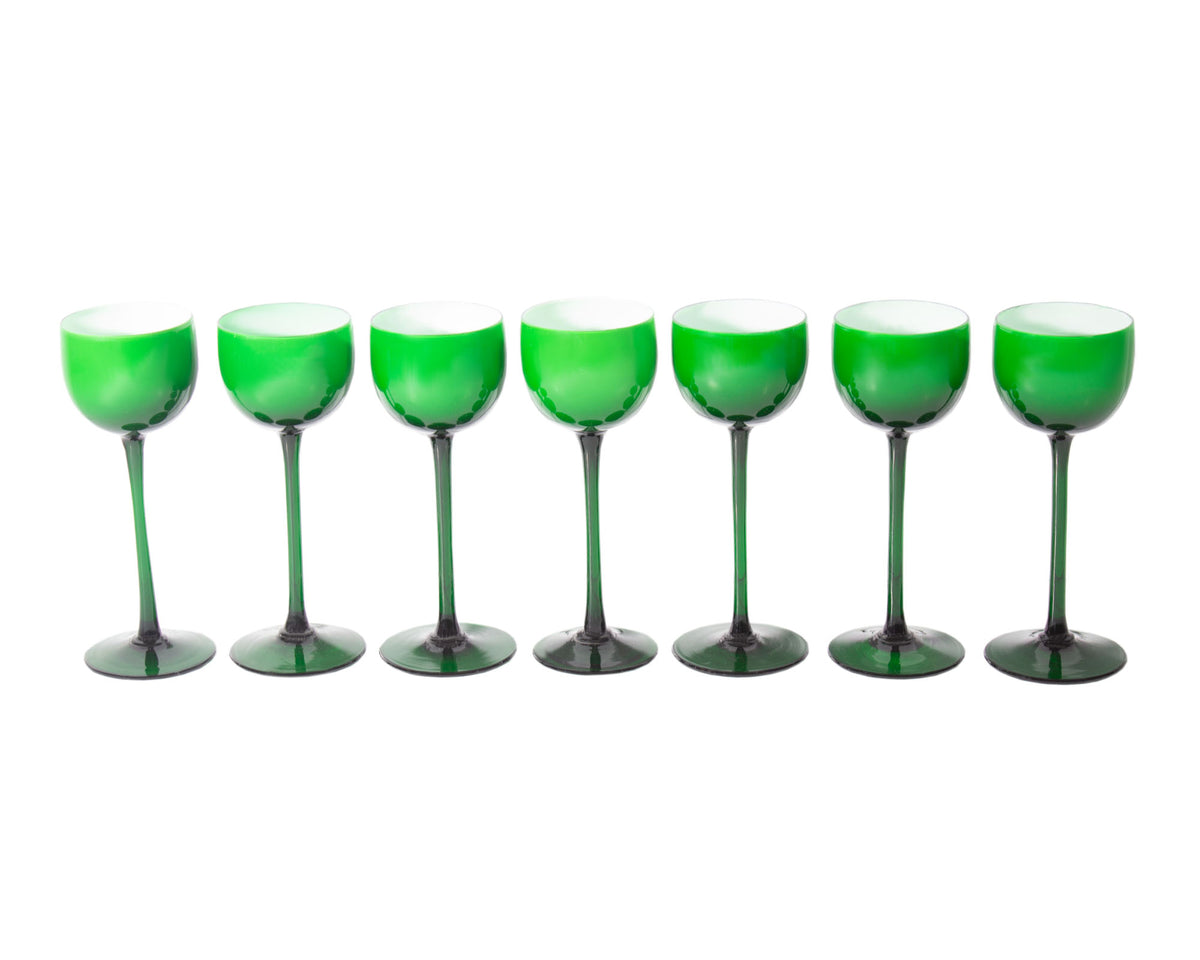 Carlo Moretti Cased Green 6.75” Glasses, Set of Seven – Sheafer +