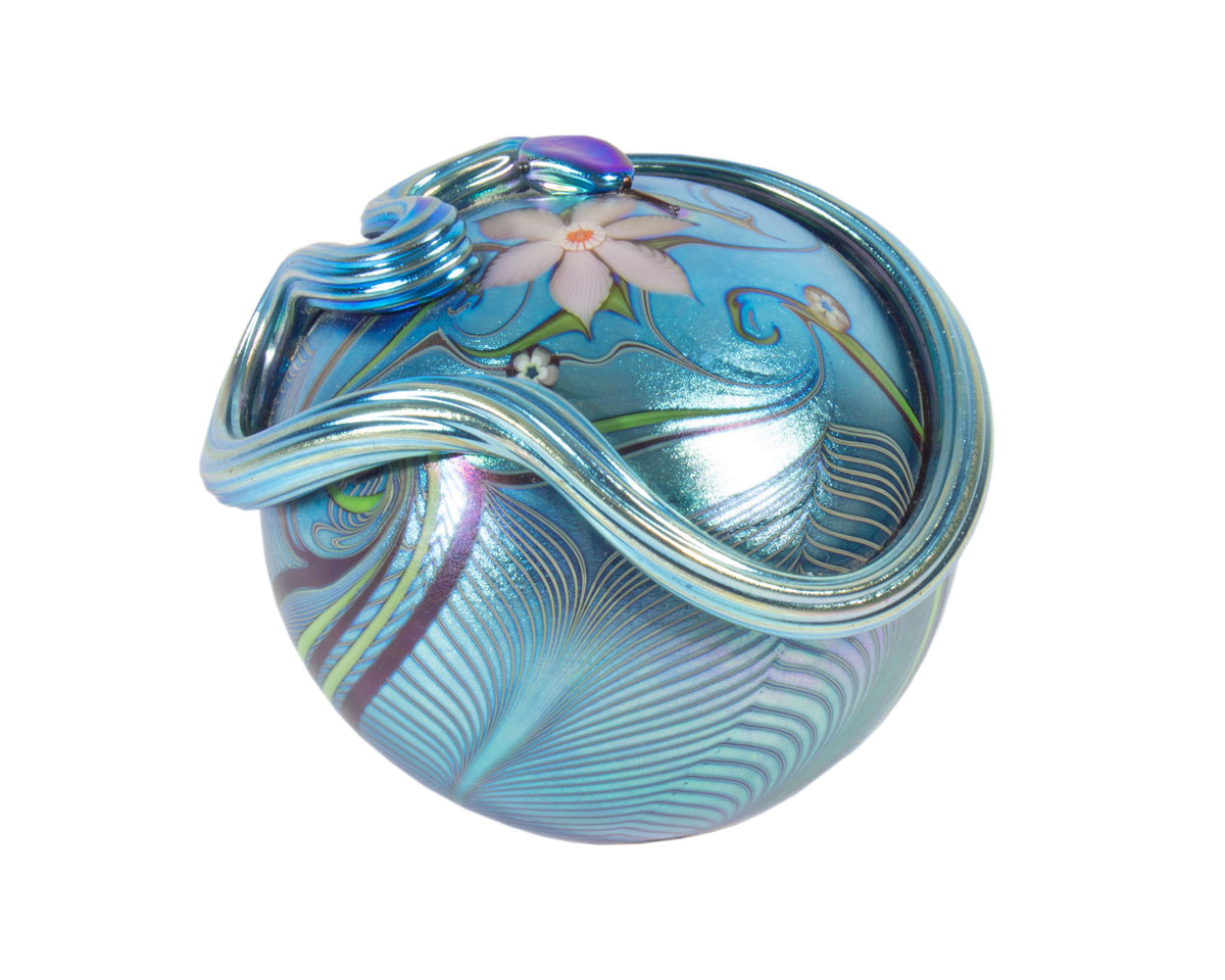 Orient & Flume 1979 Iridescent Art Glass Snake Paperweight