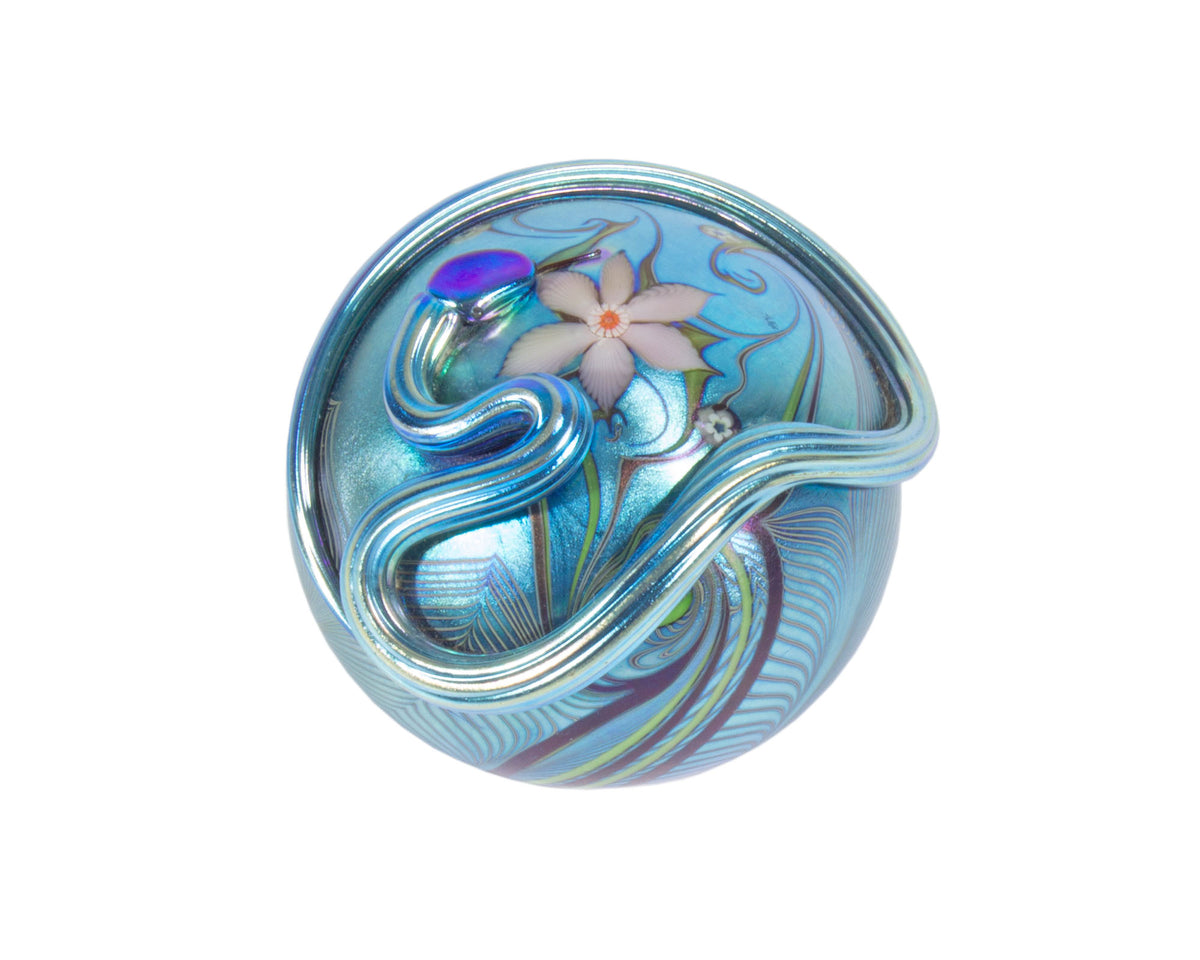 Orient & Flume 1979 Iridescent Art Glass Snake Paperweight