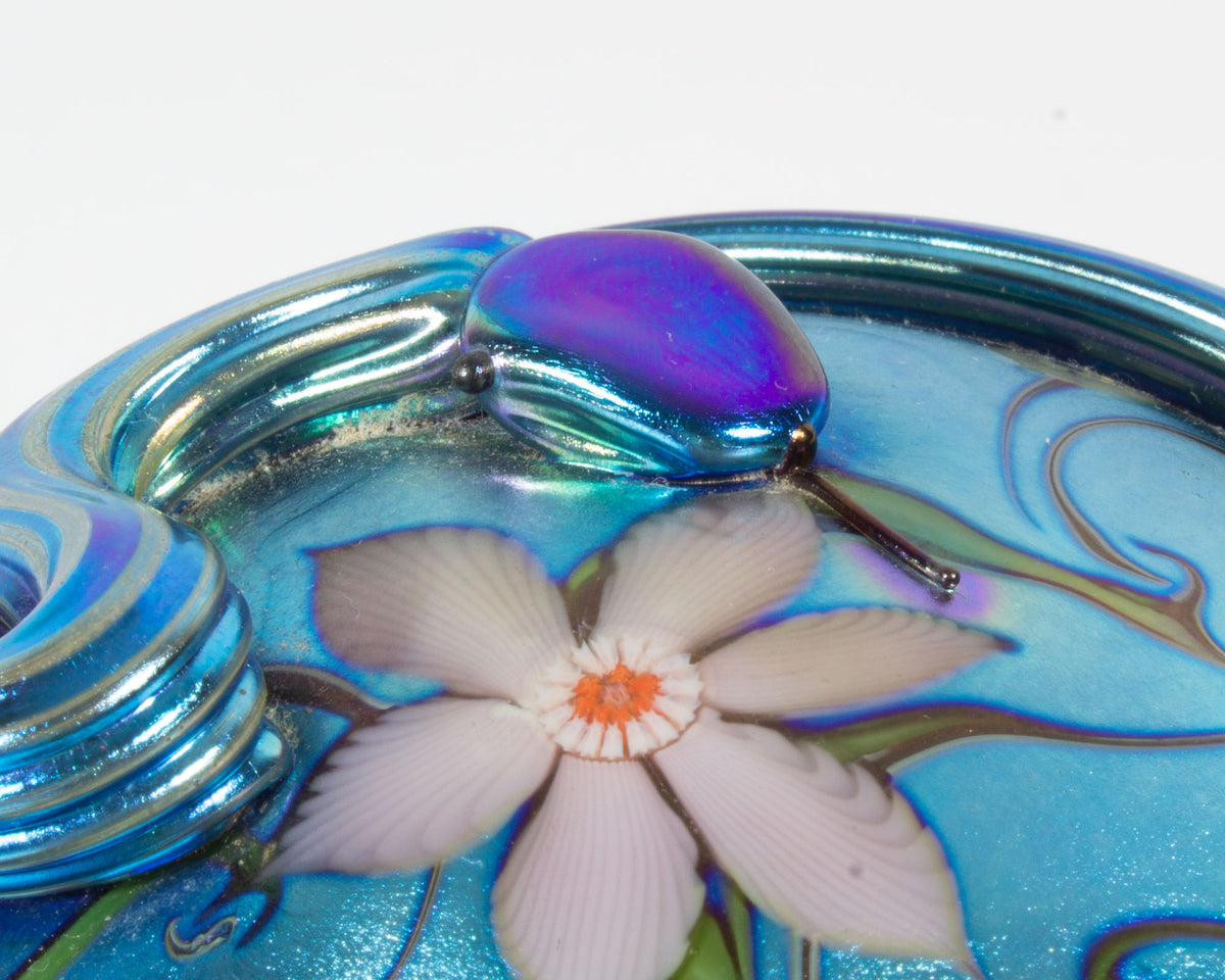 Orient & Flume 1979 Iridescent Art Glass Snake Paperweight