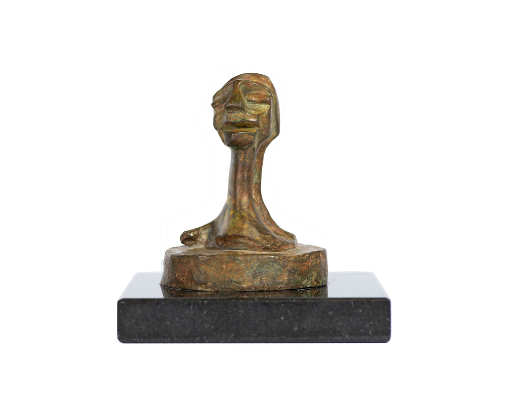 Nahum Tschacbasov Signed Bronze Abstract Bust Sculpture