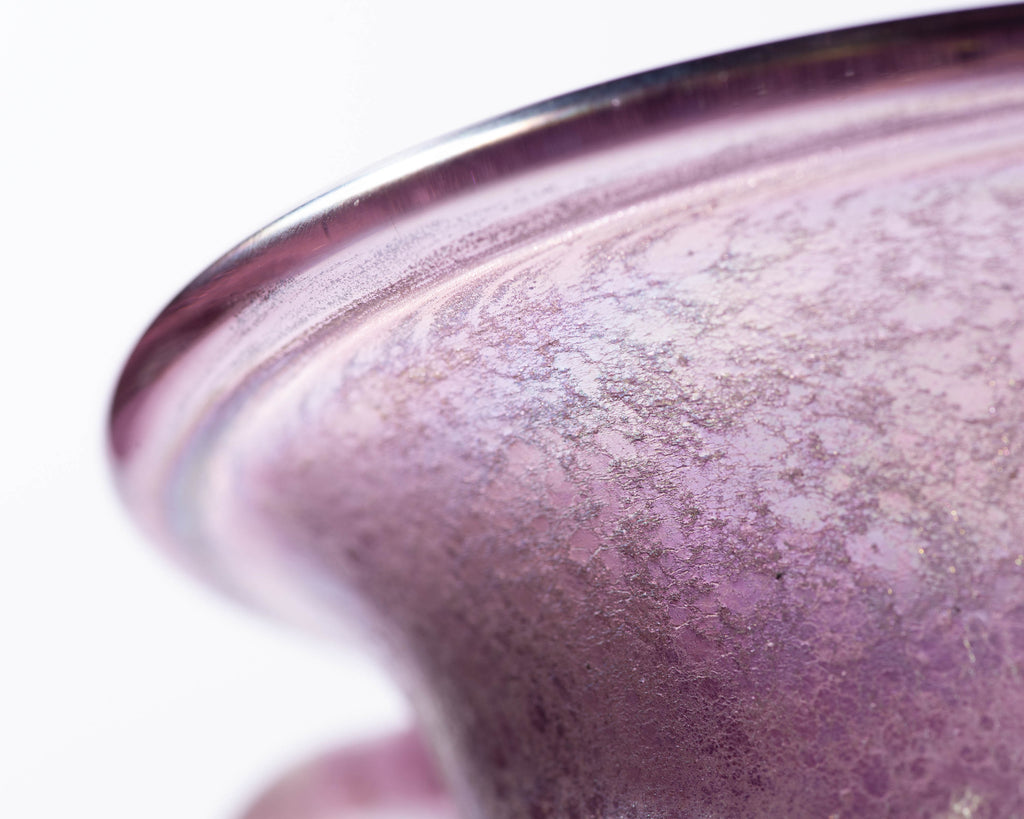 Italian Seguso Style Murano Purple Scavo Glass Vase
