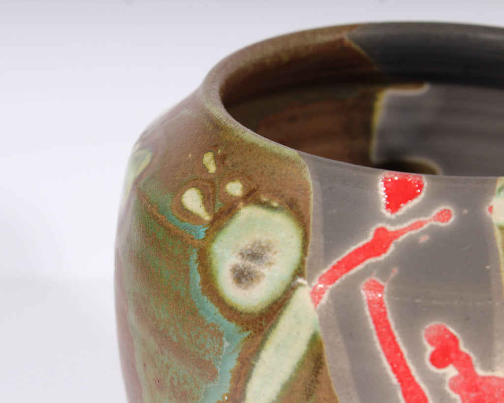 Robert Reiberg Signed Studio Pottery Raku Vase