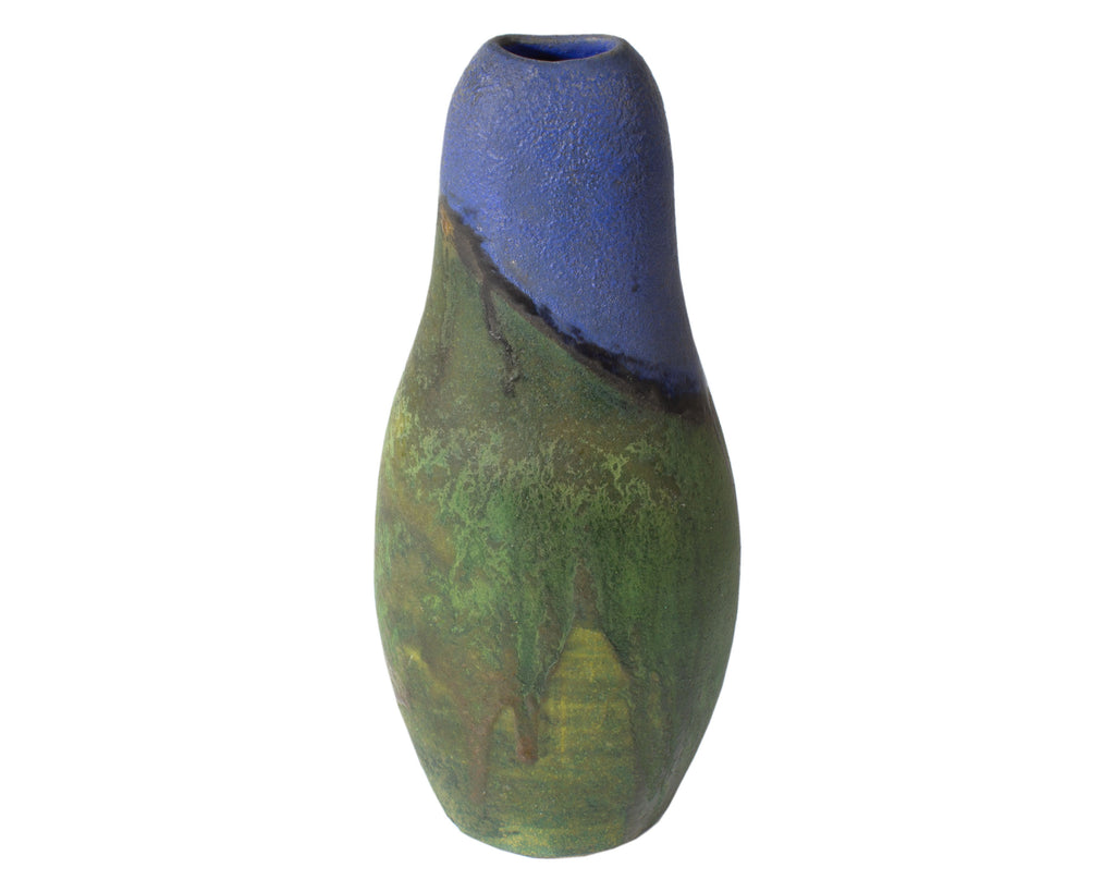 Marcello Fantoni Raymor Italian Ceramic Blue and Green Vase