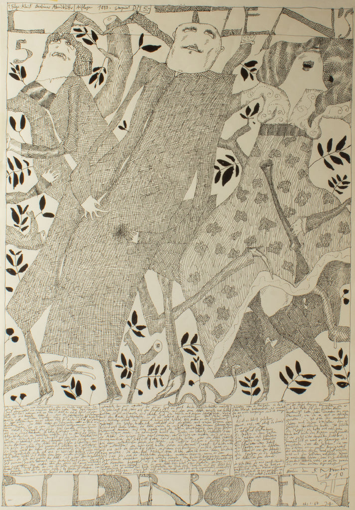 Horst Janssen Signed 1967 “Laatzen's Bilderbogen, 5” Lithograph Poster