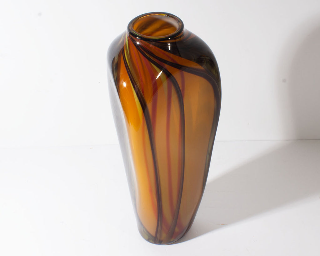 Stephen Jon Clements Signed 1983 Art Glass Vase
