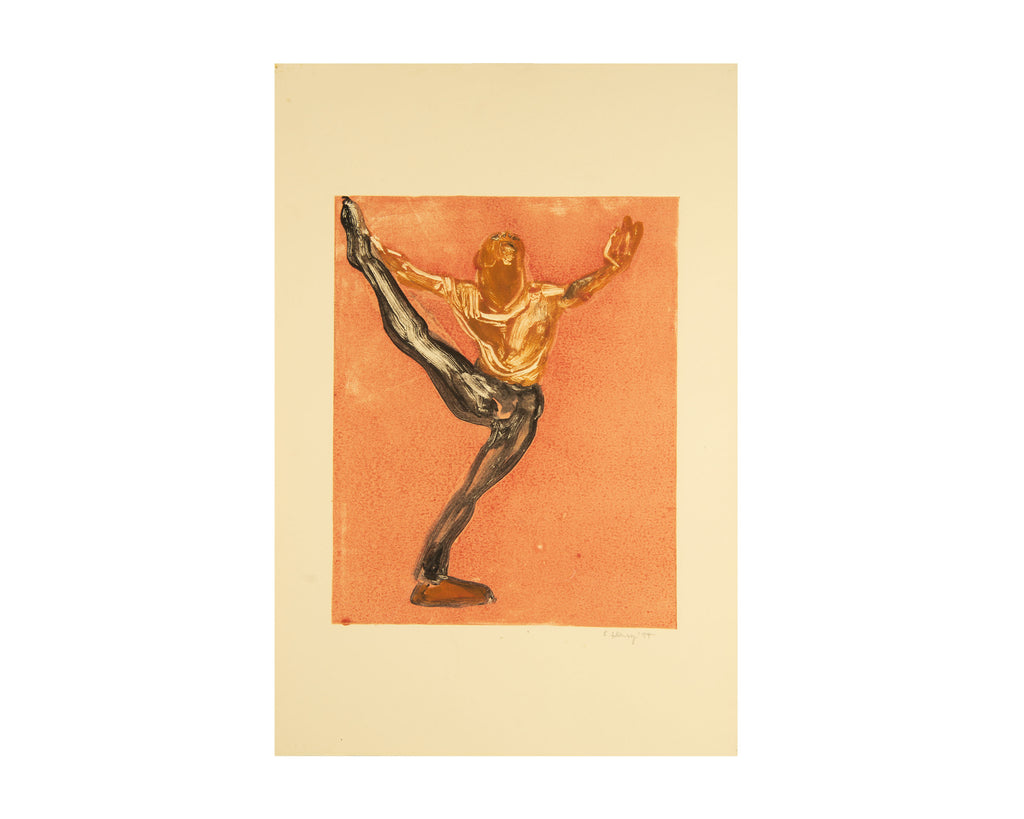 Robert Henry 1994 Signed “Red High Stepper” Lithograph of a Figure