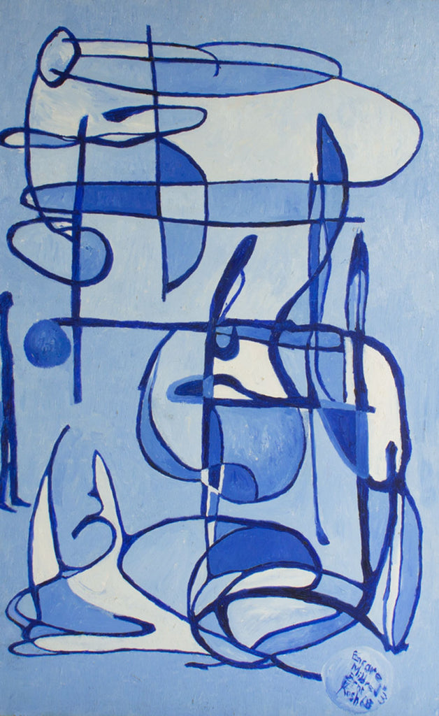 Beni E. Kosh Signed 1968 “Encore Mildred #3” Abstract Oil on Board Painting