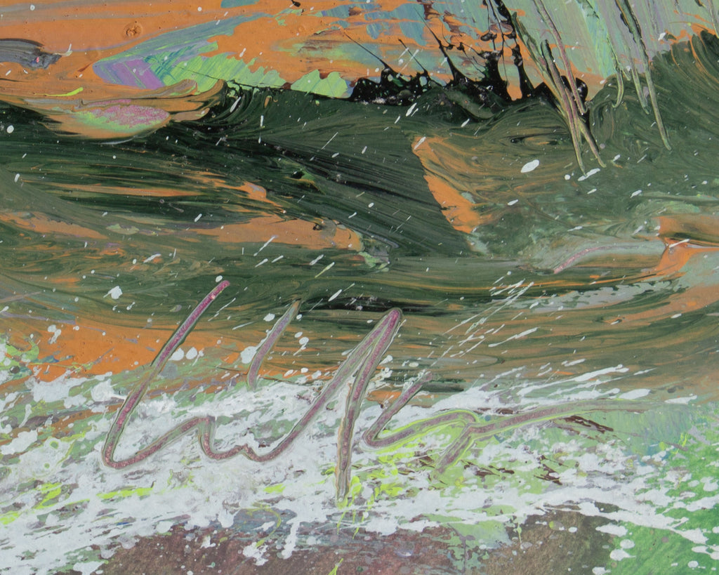 Harry Hilson Signed 1980s Abstract Landscape Acrylic Painting