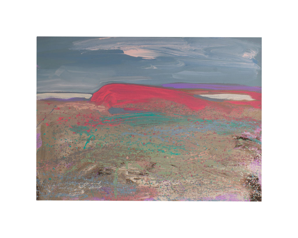 Harry Hilson Signed 1980s Abstract Landscape Acrylic Painting