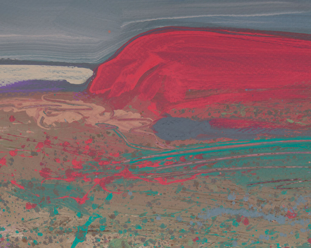 Harry Hilson Signed 1980s Abstract Landscape Acrylic Painting