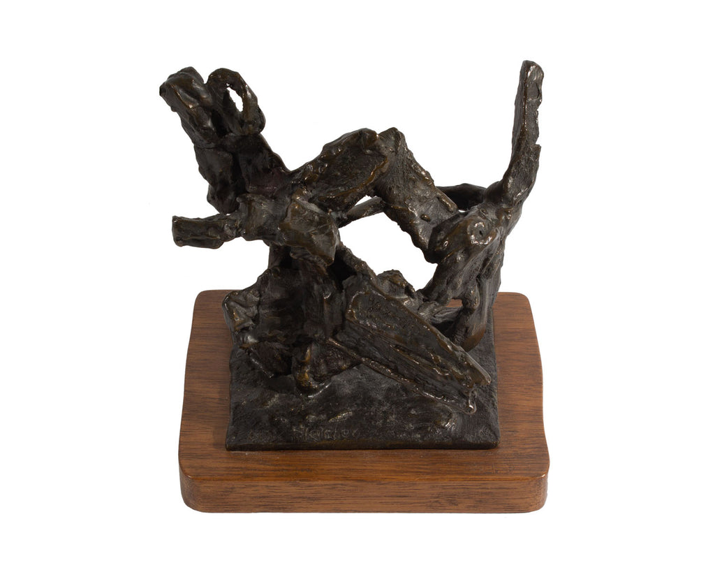 Max Fleisher Signed 1967 “Let Joy Abound” Abstract Bronze Sculpture