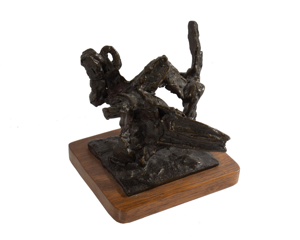 Max Fleisher Signed 1967 “Let Joy Abound” Abstract Bronze Sculpture