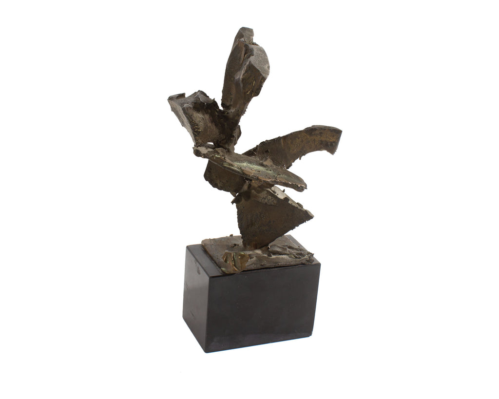 Virginio Ferrari Signed Abstract Bronze Sculpture