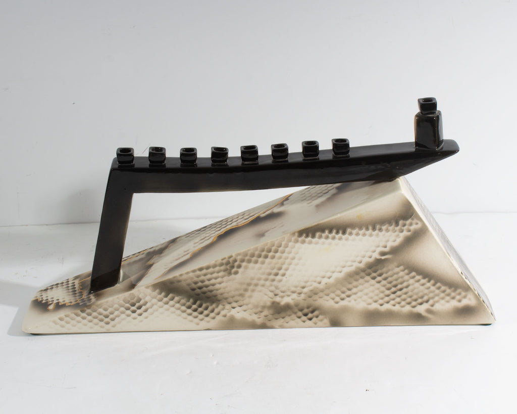 Postmodern Ceramic Hanukkiah Hanukkah Menorah