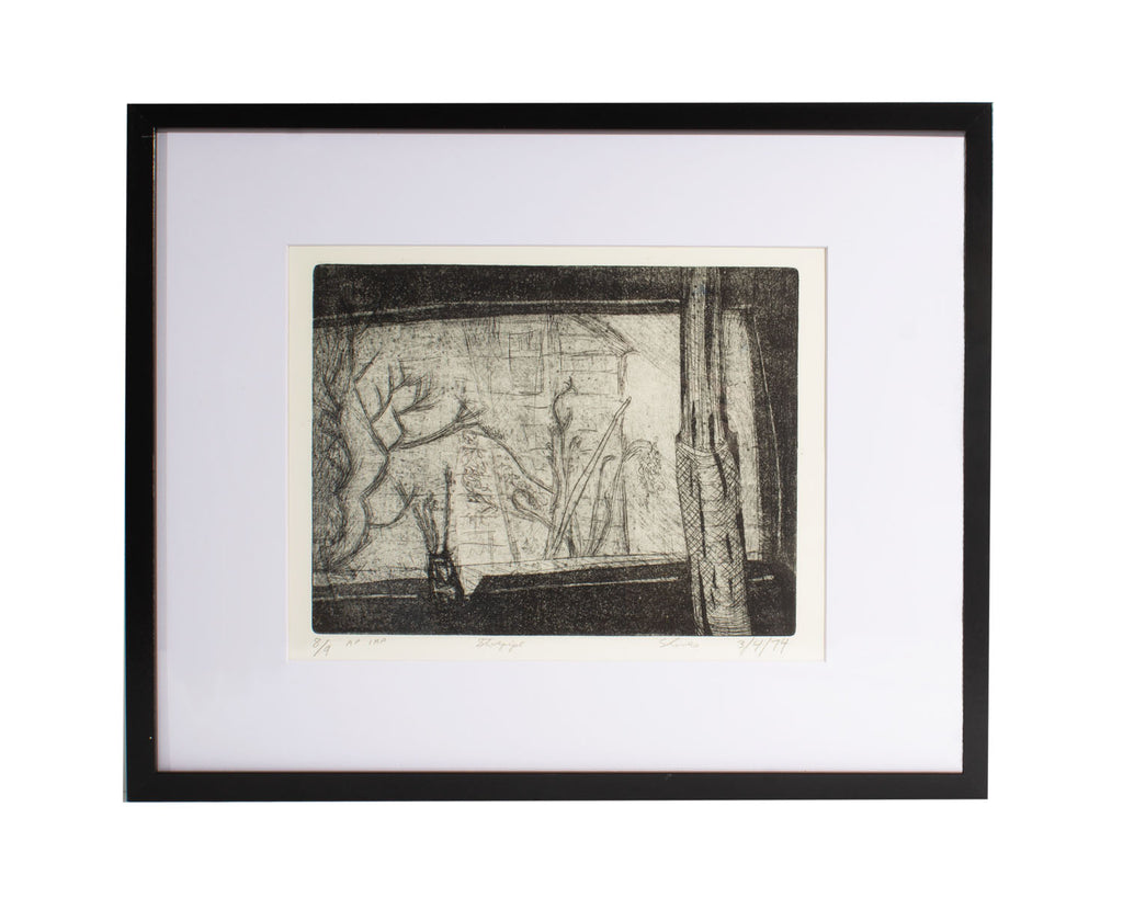 Arnold Shives Signed 1974 “Stovepipe” Limited Edition Abstract Etching