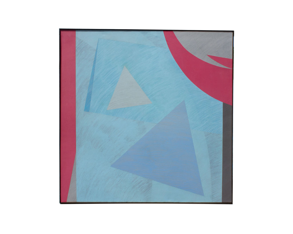 Walter Stomps 1979 “Gray Triangle” Abstract Acrylic on Canvas Painting