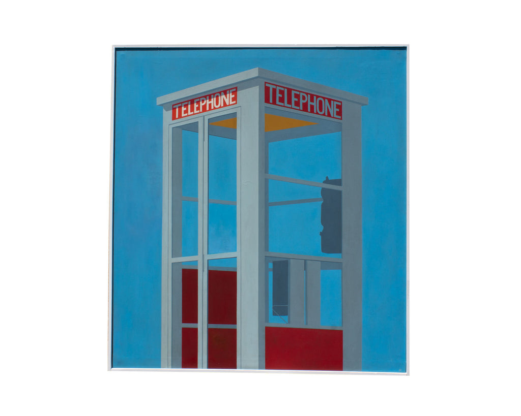 Jim Houser “In Touch” Oil on Canvas Painting of a Telephone Booth