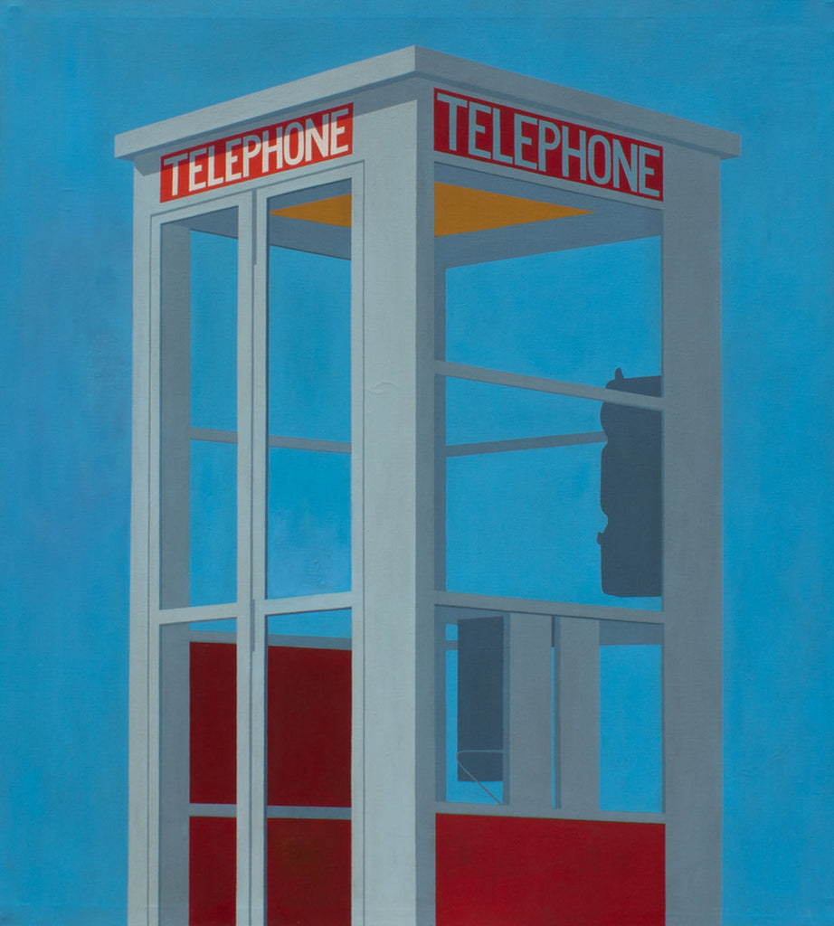 Jim Houser “In Touch” Oil on Canvas Painting of a Telephone Booth