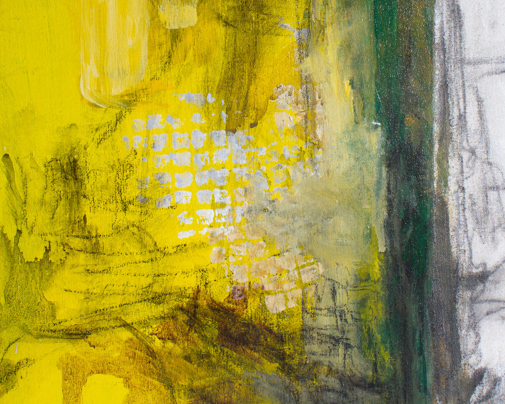 Marcy Brower Signed 2005 “Green Line” Acrylic on Canvas Painting