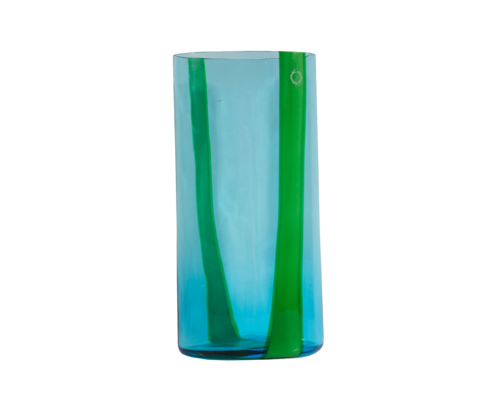 V. Nason & C. Murano Italian Blue and Green Glass Vase