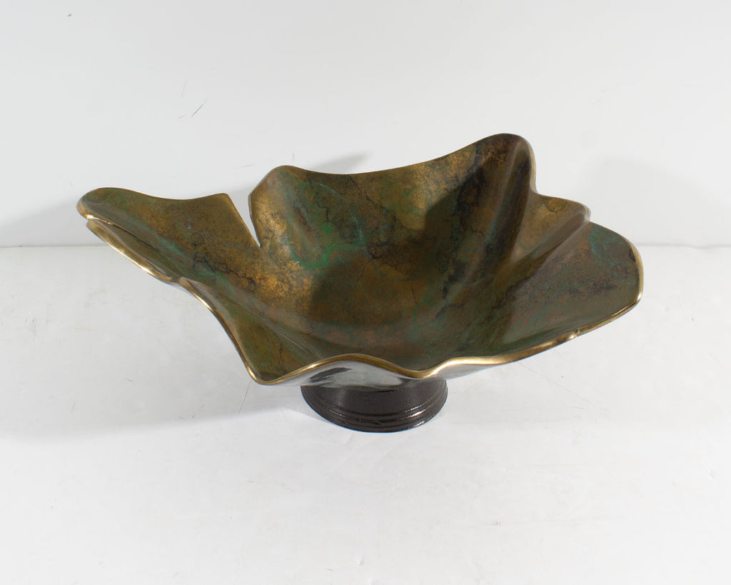 C.T. Whitehouse Signed Limited Edition Abstract Bronze Leaf Form Sculpture