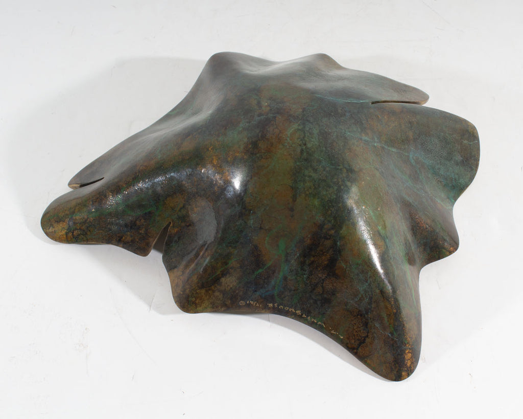 C.T. Whitehouse Signed Limited Edition Abstract Bronze Leaf Form Sculpture