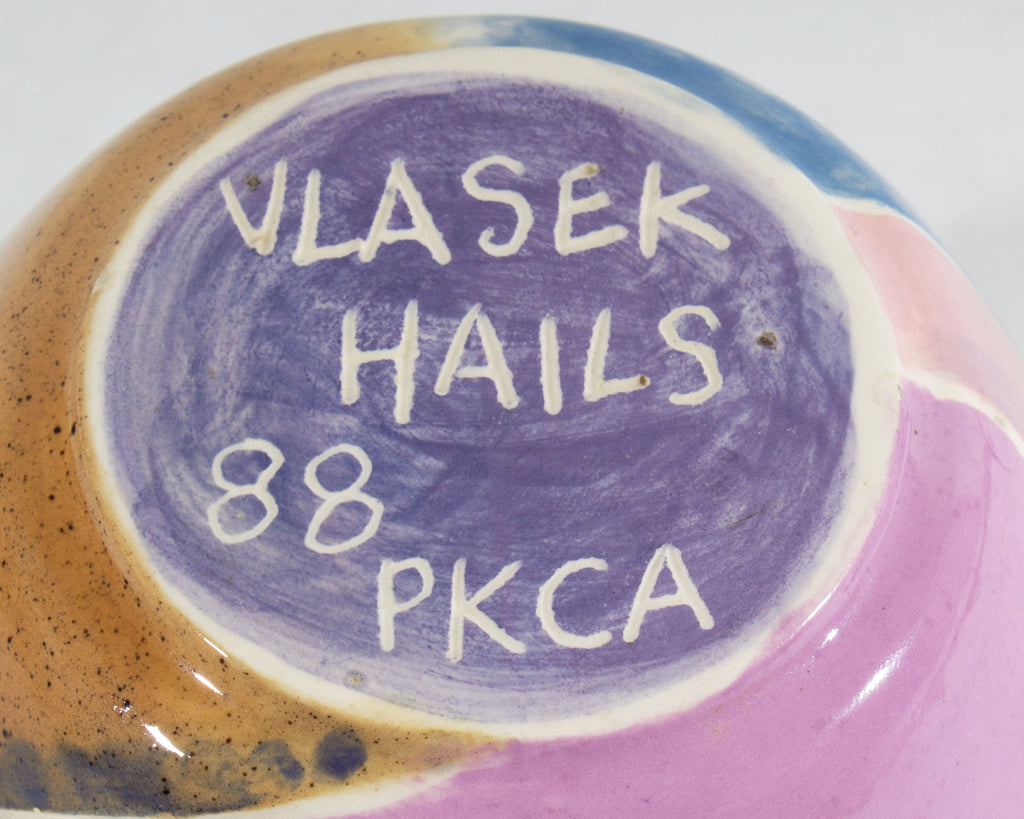 Doris Vlasek-Hails Signed 1988 Postmodern Ceramic Vase