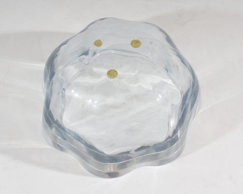 Strombergshyttan Swedish Blue Crystal Glass Bowl