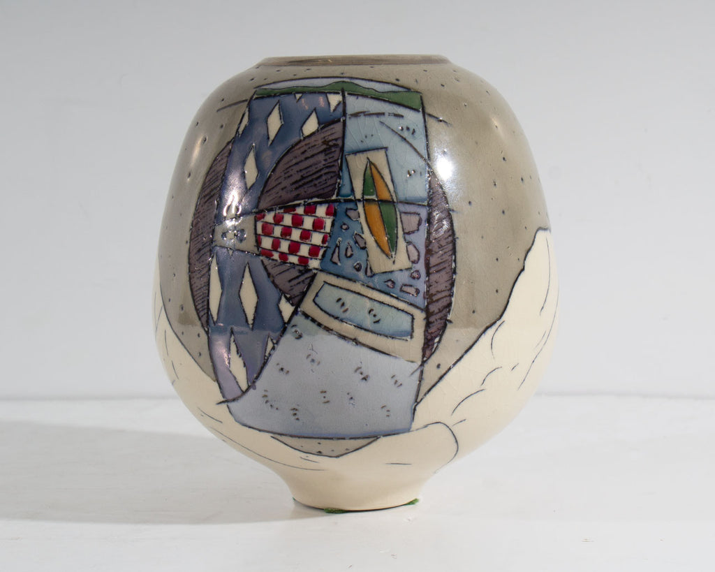 Freeman Signed Postmodern Studio Pottery Vase