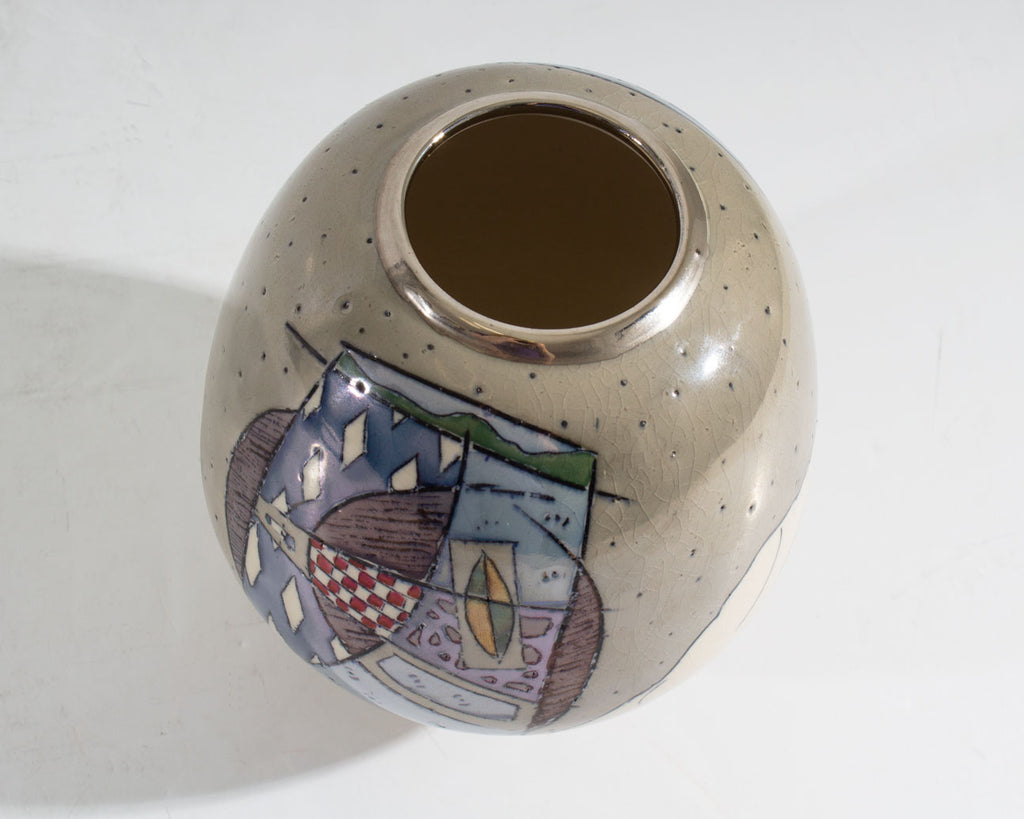 Freeman Signed Postmodern Studio Pottery Vase
