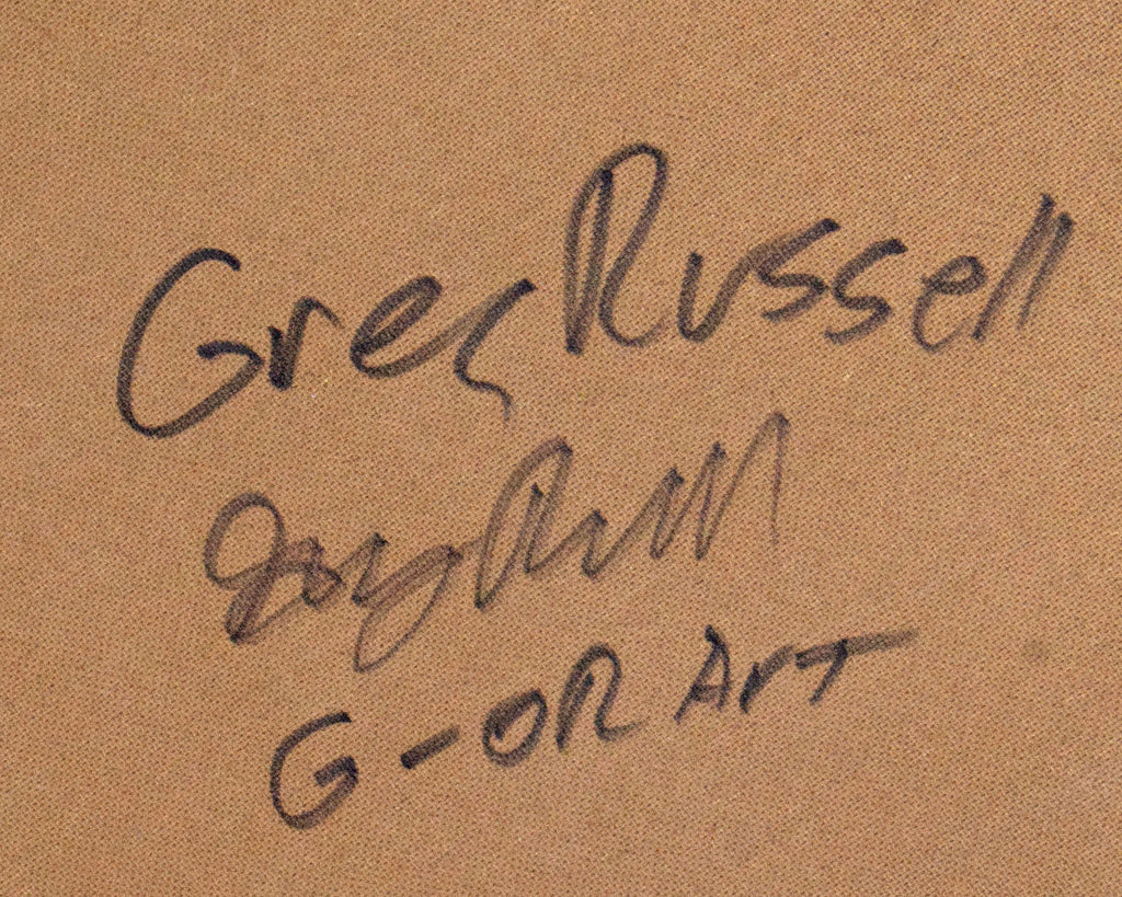Greg Russell Signed “Joy Run” Op Art Acrylic on Board Painting