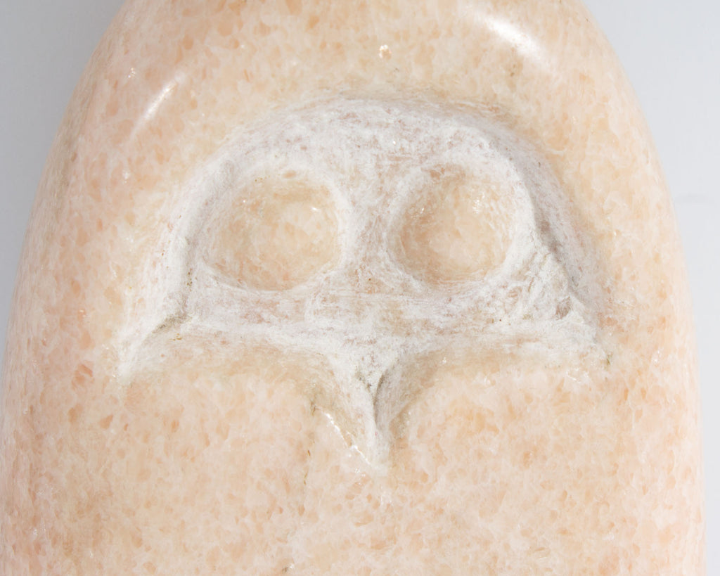 Charles R. Schiefer Signed 1976 Carved Stone Owl Sculpture