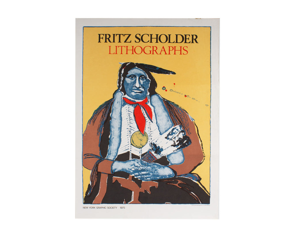Fritz Scholder 1975 Lithograph New York Graphic Society Poster