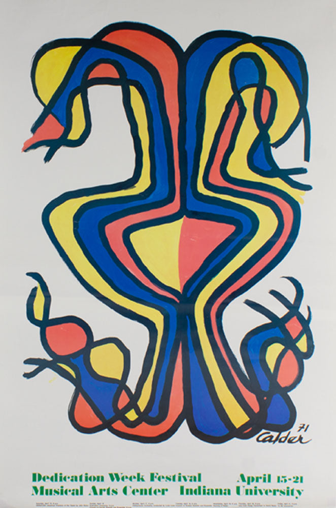 Alexander Calder 1971 Indiana University Musical Arts Center Poster